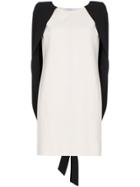 Givenchy Silk Mini Dress With Black Cape - White