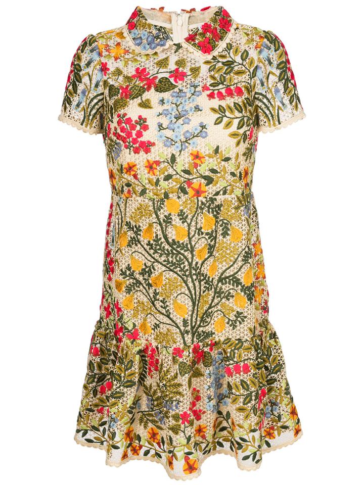 Red Valentino Embroidered Applique Dress - Nude & Neutrals