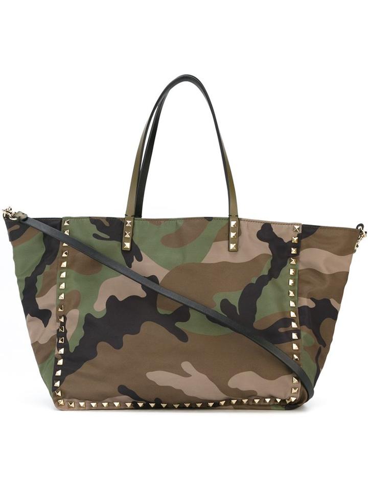Valentino Garavani Camouflage Trapeze Tote