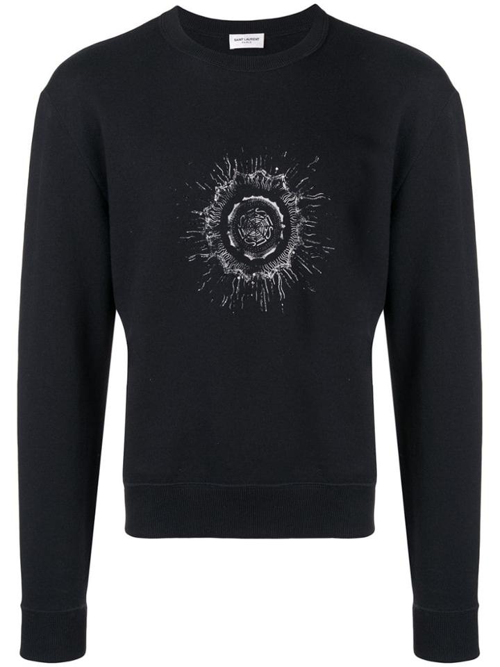 Saint Laurent Graphic Print Sweatshirt - Black