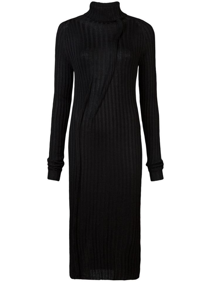 Yohji Yamamoto Fitted Knit Dress - Black
