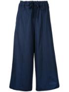 Erika Cavallini - Wide-legged Cropped Trousers - Women - Cotton - 42, Blue, Cotton