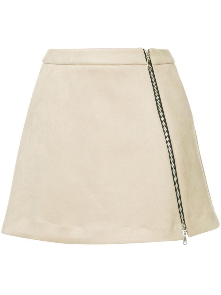Guild Prime Zip Front Mini Skirt - Nude & Neutrals