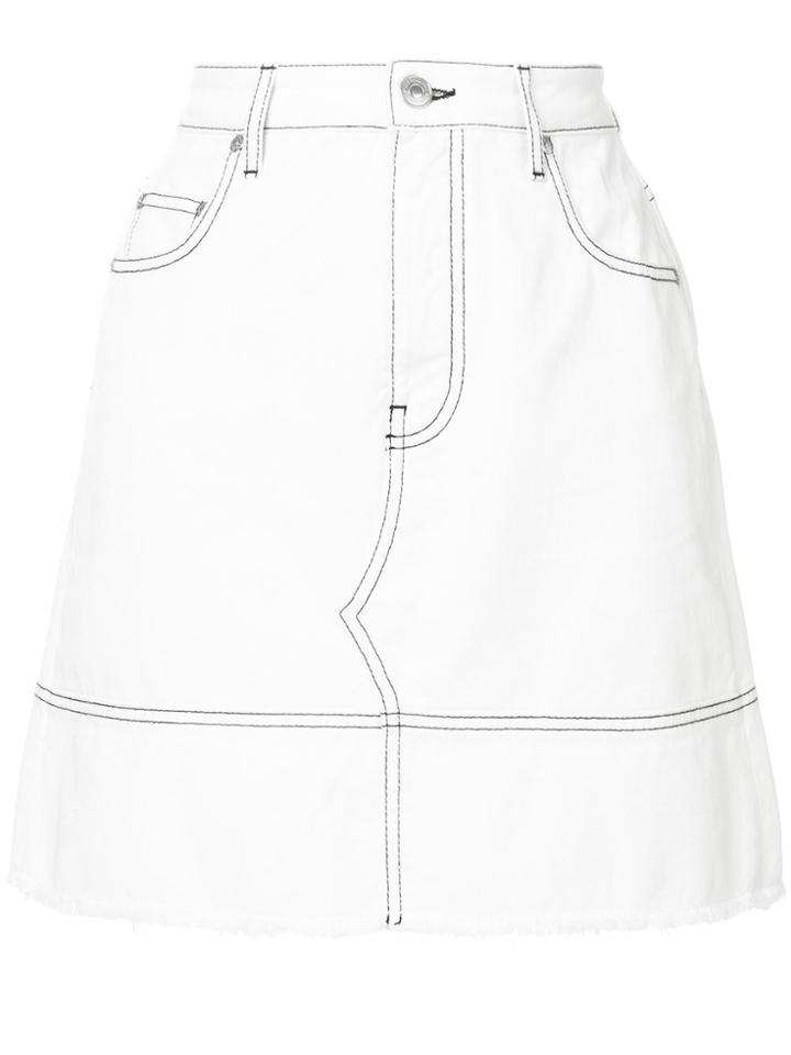 Msgm Fitted Denim Skirt - White