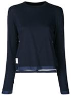 Thom Browne Pique Sheer Back Long Sleeve Tee Shirt - Blue