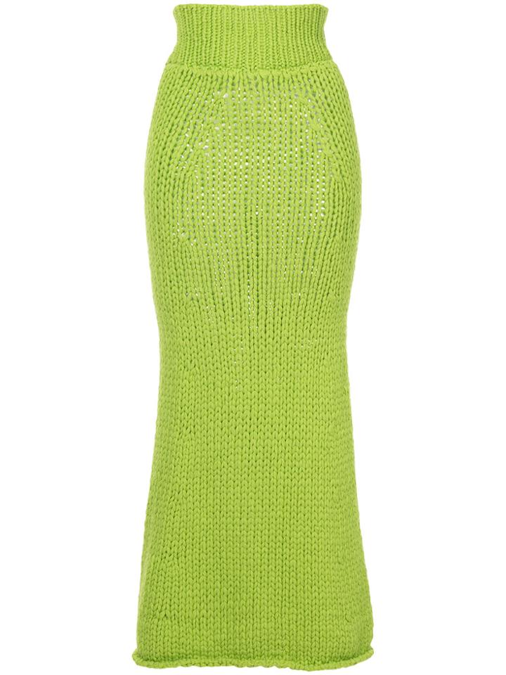 Comme Des Garçons Vintage Long Knitted Skirt - Green