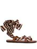Brother Vellies Zebra Flat Sandals - Brown