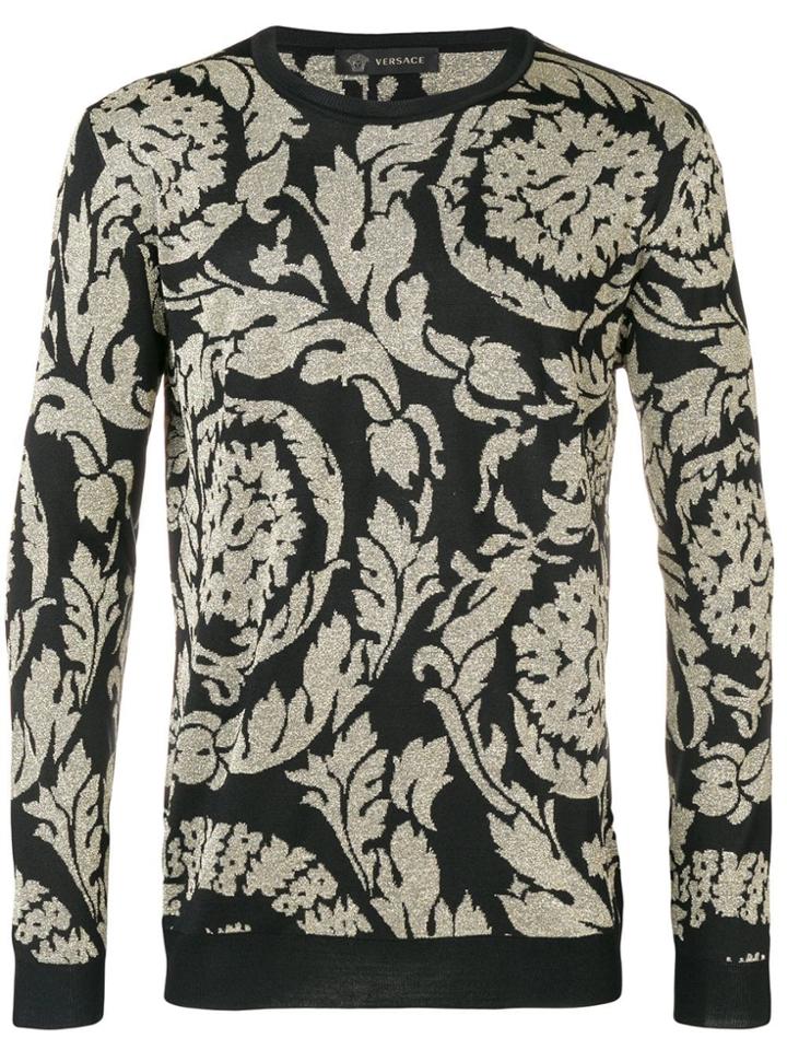 Versace Jacquard Print Sweater - Black