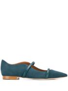 Malone Souliers Suede Ballerina Shoes - Blue