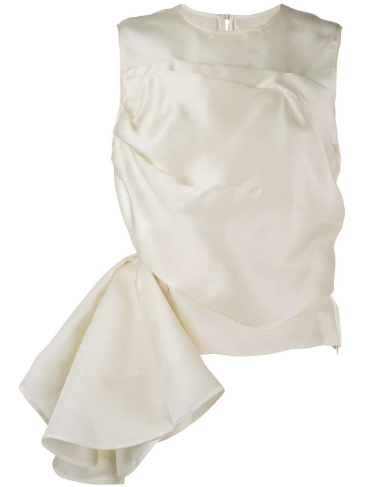 Nina Ricci Draped Panel Asymmetric Top - Neutrals