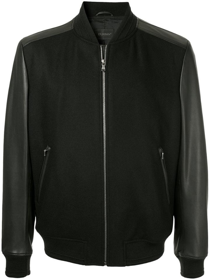 D'urban Bomber Leather Jacket - Black