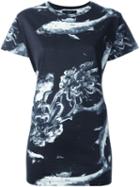 Diesel Koi Print T-shirt, Women's, Size: Xxs, Blue, Cotton