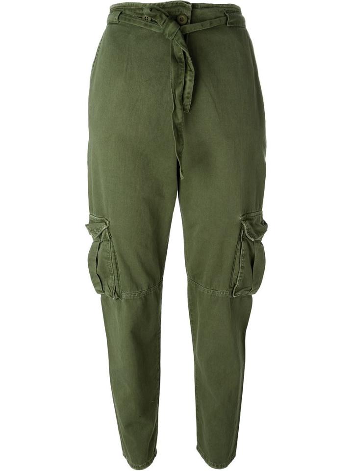 Current/elliott The Crossover Pant Cargo Trousers, Women's, Size: 27, Green, Cotton