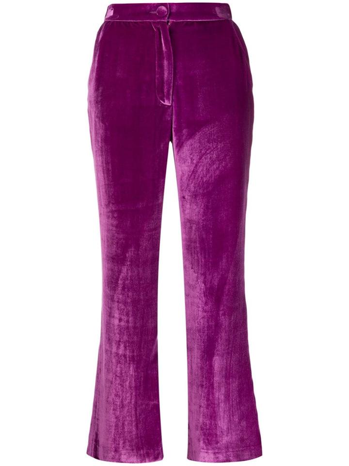 Almaz Cropped Flared Trousers - Purple