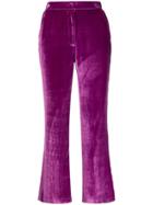 Almaz Cropped Flared Trousers - Purple