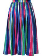 Isolda Midi Pleated Striped Skirt
