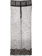Sophie Theallet Hand Embroidered Crystal Lace Skirt - Black