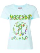 Moschino Floral Print Logo T-shirt - Blue