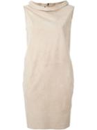 Desa 1972 Cowl Neck Dress, Women's, Size: 38, Nude/neutrals, Cotton/suede