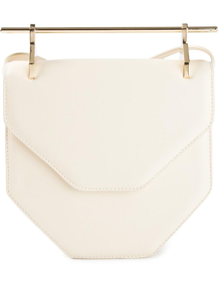 M2malletier Curved Top Bar Satchel - Nude & Neutrals