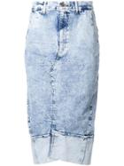 Bassike Lo Slung Denim Skirt, Women's, Size: 8, Blue, Cotton