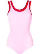 Valentino Scoop Neck Swimsuit - Pink & Purple