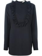 Ports 1961 Pinstripe Fringe Plastron Shirt