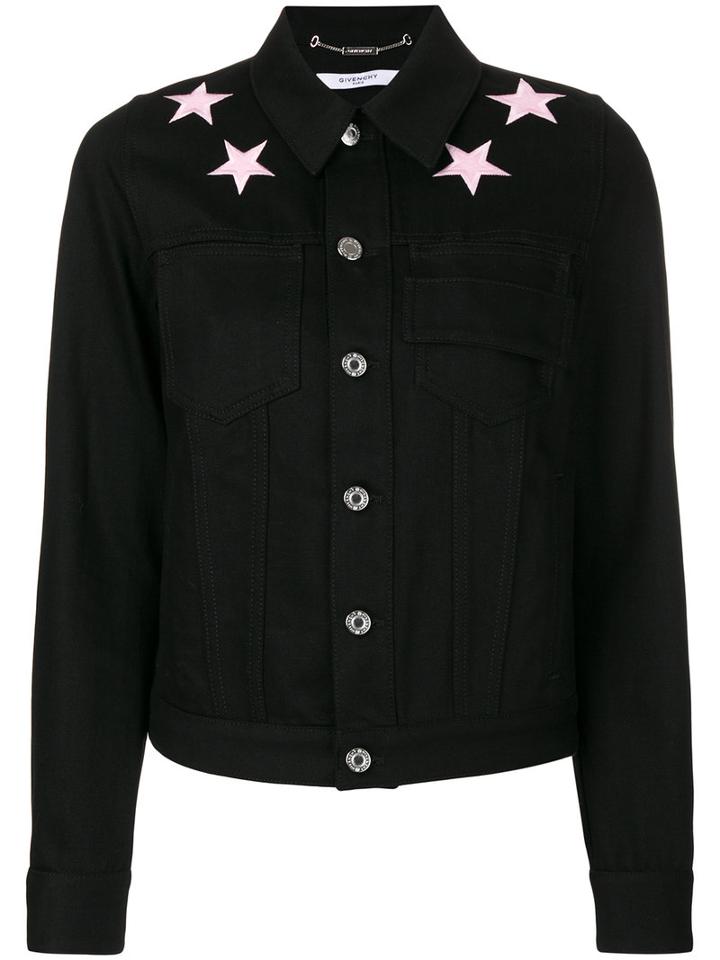 Givenchy - Star Patch Denim Jacket - Women - Cotton - 38, Black, Cotton
