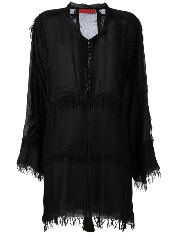 Di Liborio - Frayed Mini Dress - Women - Modal - 40, Black, Modal