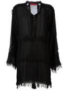 Di Liborio - Frayed Mini Dress - Women - Modal - 40, Black, Modal