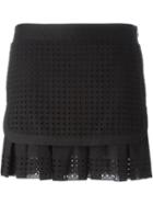 Diesel Black Gold Perforated Layered Mini Skirt, Women's, Size: 44, Cotton