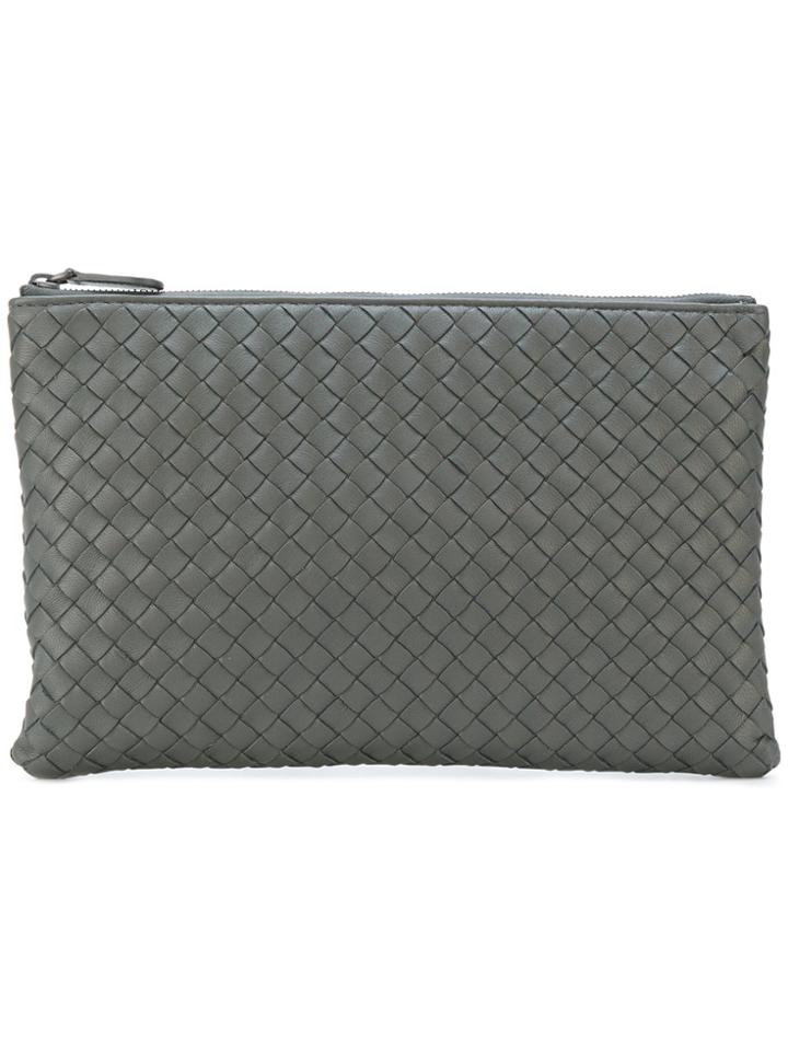 Bottega Veneta Intrecciato Woven Clutch - Grey
