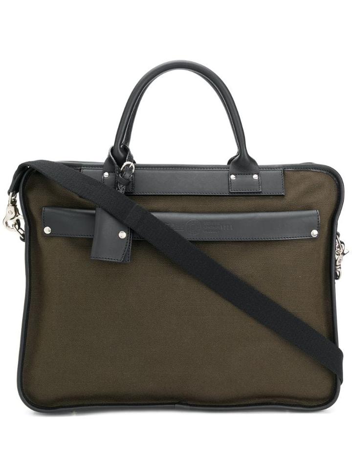 Felisi Two Tone Briefcase Tote - Green
