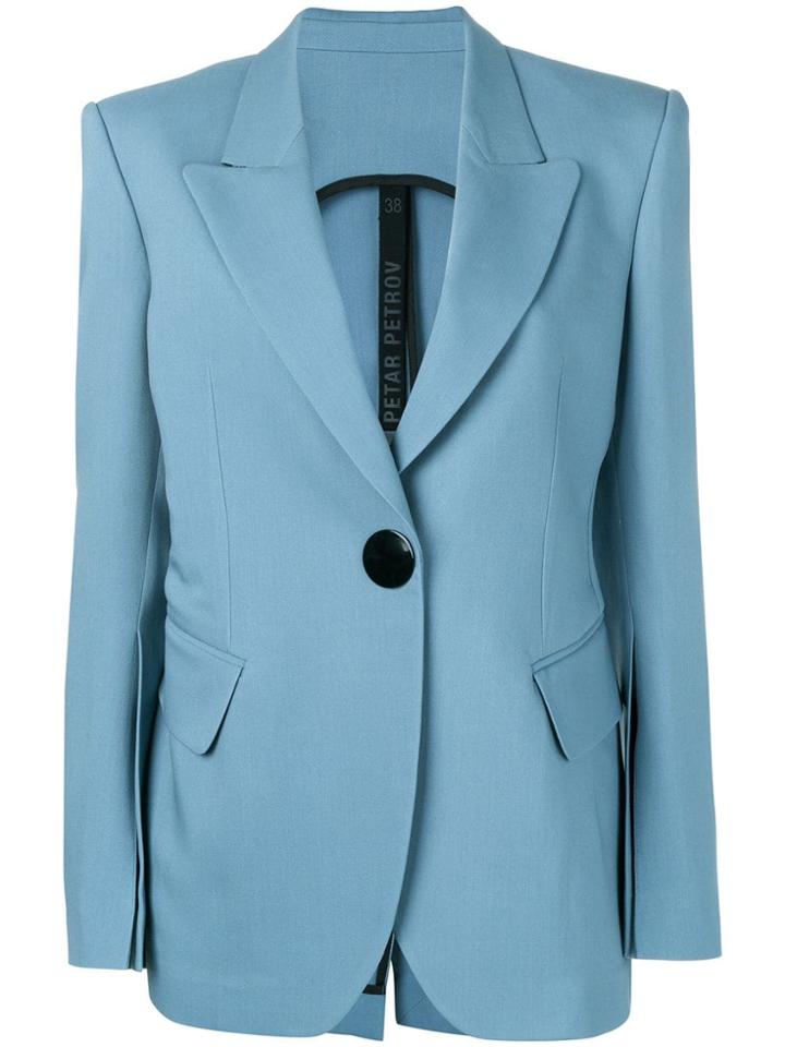 Petar Petrov Single Breasted Blazer - Blue