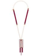 Marni Embellished Pendant Necklace - Pink & Purple