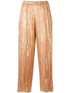 Forte Forte Pleated Metallic Trousers - Gold