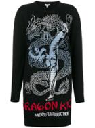 Kenzo Dragon Sweatshirt Dress - Black