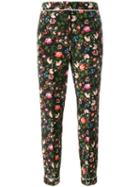 Erdem - Floral Printed Trousers - Women - Silk - 12, Black, Silk