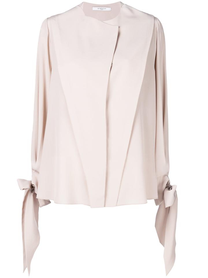Givenchy Ribbon-tied Draped Blouse - Nude & Neutrals