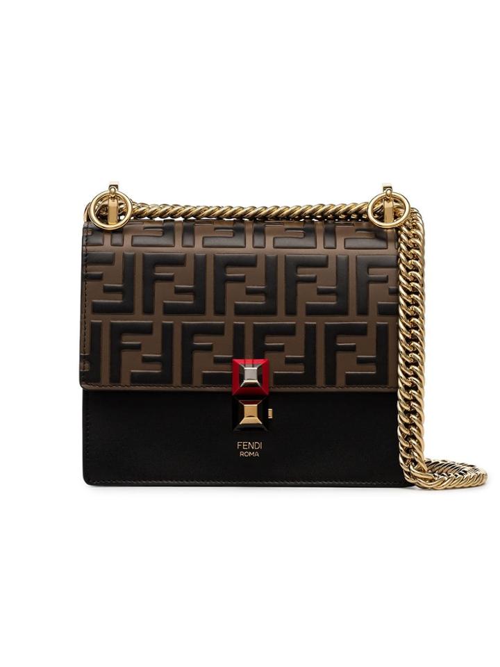 Fendi Black Kan I Small Logo Shoulder Bag