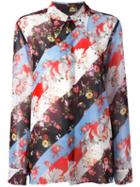Brognano Diagonal Striped Floral Shirt, Women's, Size: 40, Red, Polyester