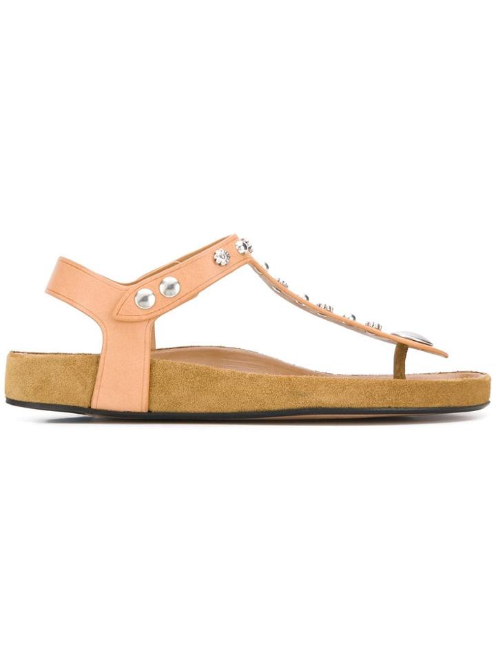 Isabel Marant Studded Strap Sandals - Brown