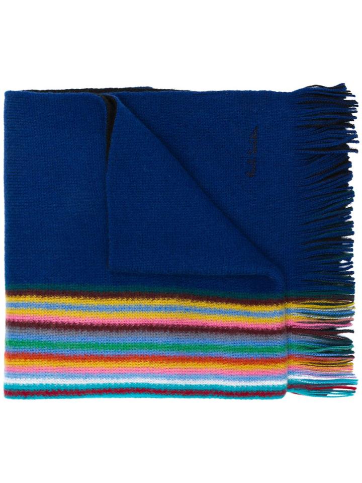 Paul Smith Black Label Rainbow Scarf - Blue