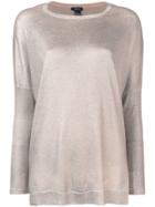 Avant Toi Oversized Boat Neck Sweater - Neutrals