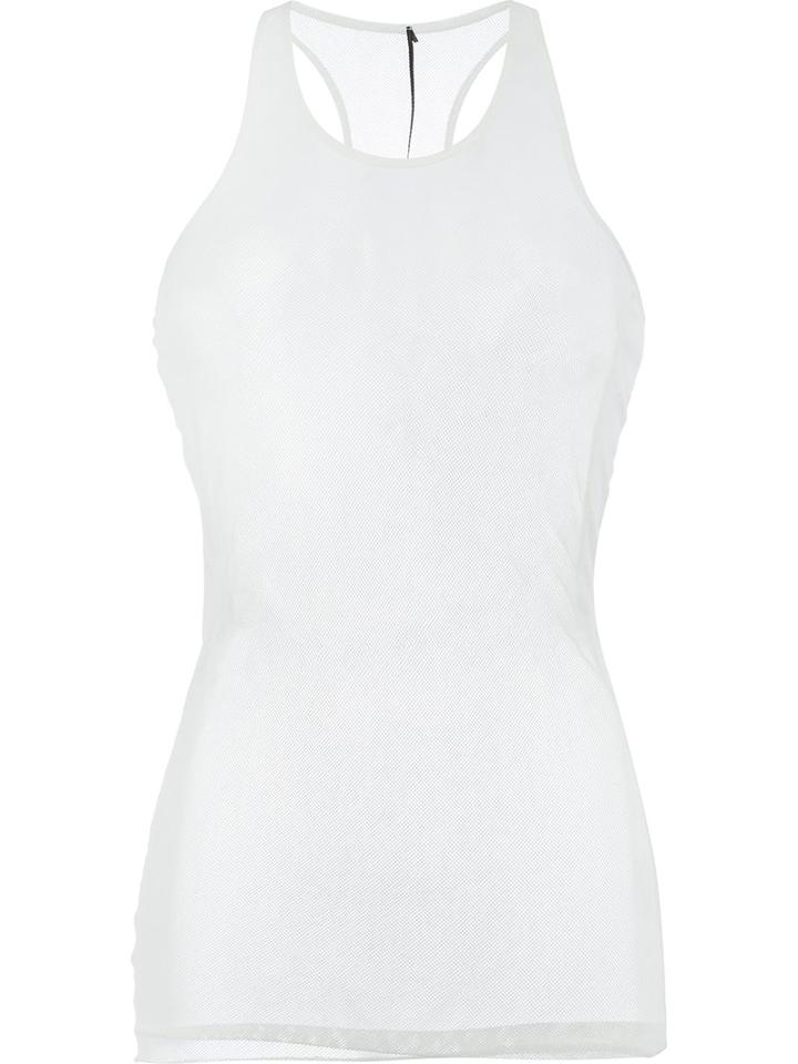 Masnada - Long Mesh Vest - Women - Cotton/linen/flax - 40, White, Cotton/linen/flax
