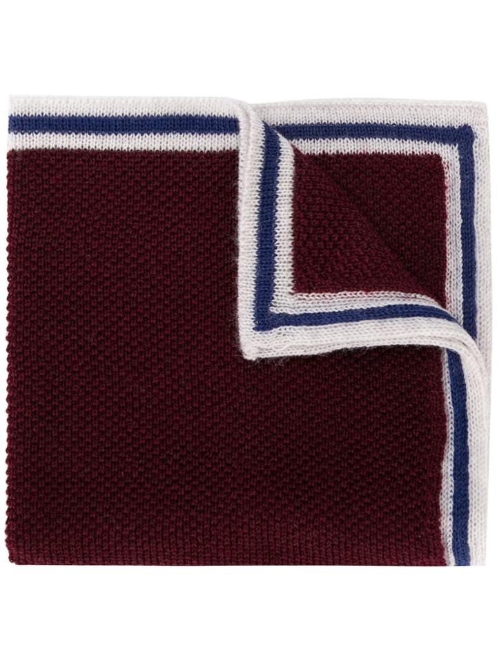 Canali Wool Pocket Square - Red