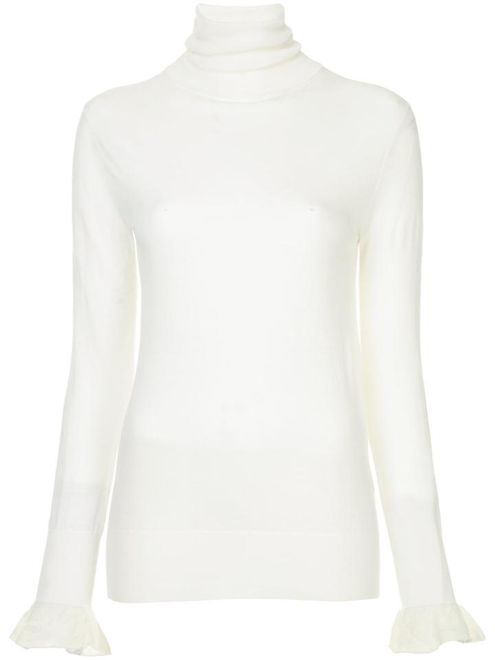 Sacai Ribbed Turtle Neck Jumper - White