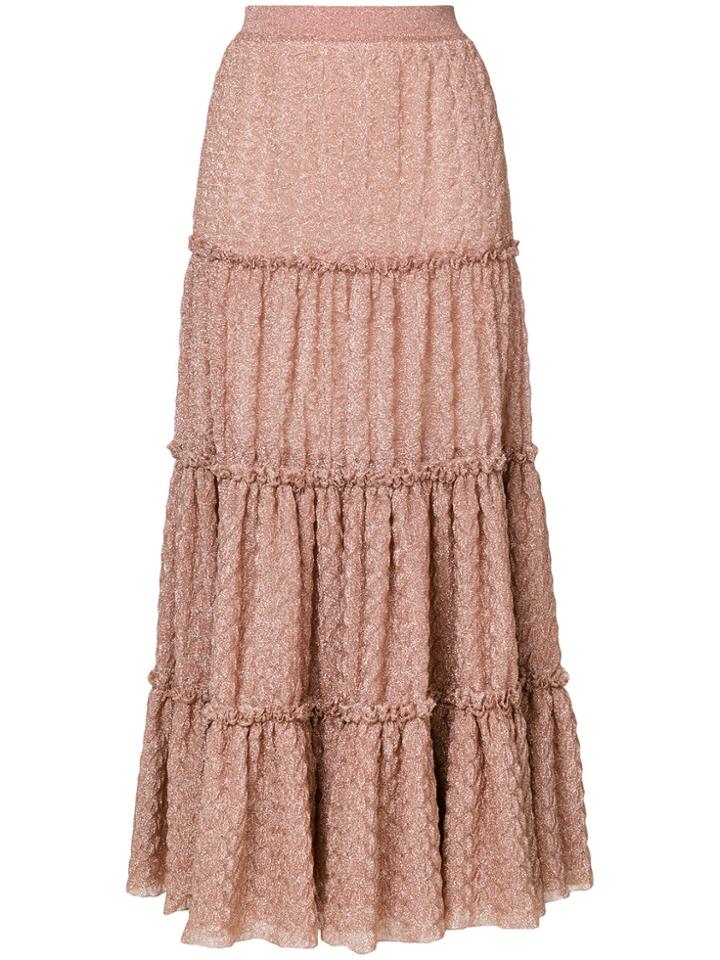 Missoni Mare Tiered Skirt - Pink & Purple