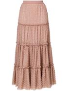 Missoni Mare Tiered Skirt - Pink & Purple