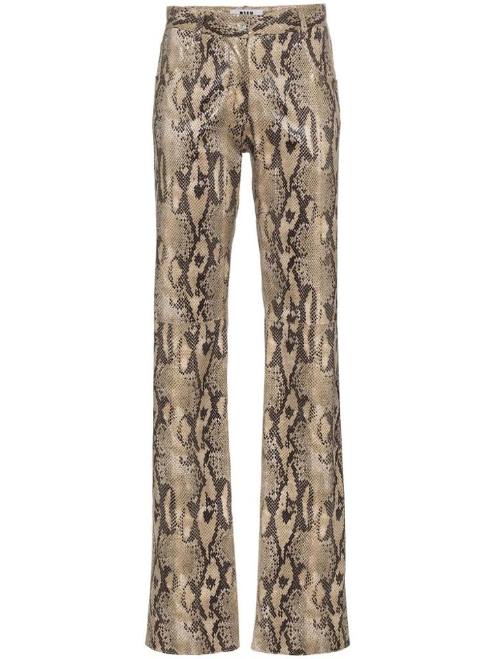 Msgm Python Print Trousers - 03 Snake Print